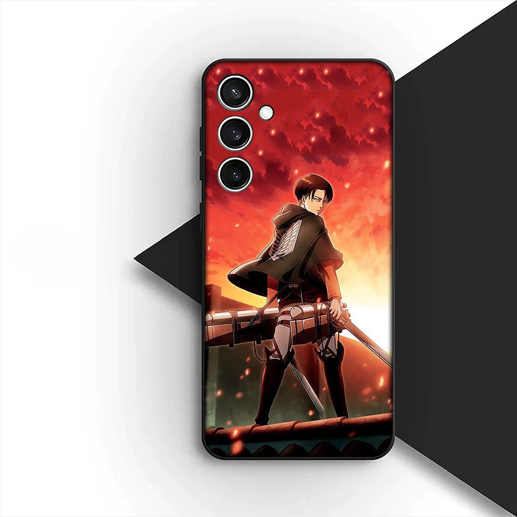 Phone Cover for Samsung Galaxy S22 S21 S20 FE Ultra Plus A07 A17 A15 A16 A25 A57 A37 Case Comics Attack on titan levi Eren