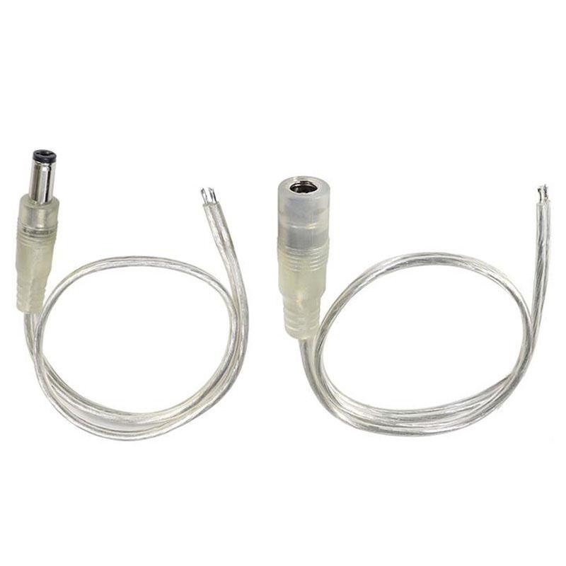 1M 20AWG 5A Transparent Male Female Jack DC Power Adapter Pigtail Cable 5.5x2.1mm Connector Extension Cord For LED Strip