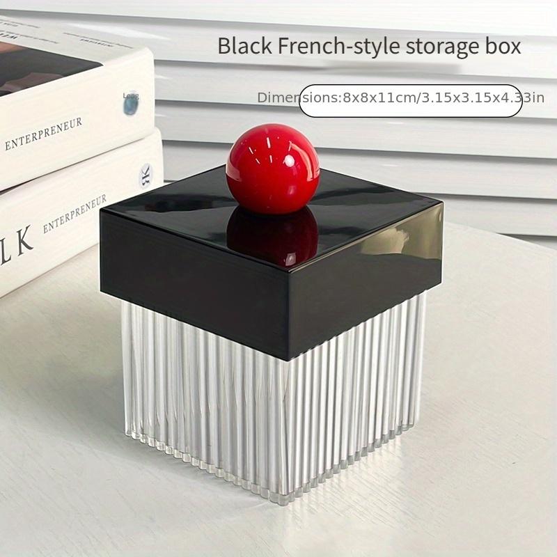 

1pc Plastic Countertop Swab Storage Box with Lightweight Design - Use Without Electricity чёрный