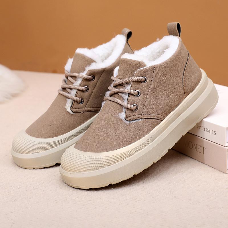 

Зимние мужские ботинки для снега, повседневные, из искусственной замши, нескользящие, удобные, теплые, кроссовки для ходьбы с подкладкой из искусственного меха, мужские уличные короткие ботинки на шнуровке, обувь 45 верблюд