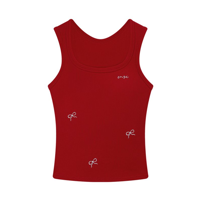 Kumikumi Pure Desire Style Bows Brushed Camisole Women's Autumn Retro with Chest Pad Short Inner Tops