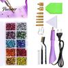 Flatback Rhinestone Setter Wand Hotfix Applicator Kit with 7 Tips, Hot Fix Crafting Supplies Tool, for DIY Clothing Fabric Craft Projects Shoes Bags