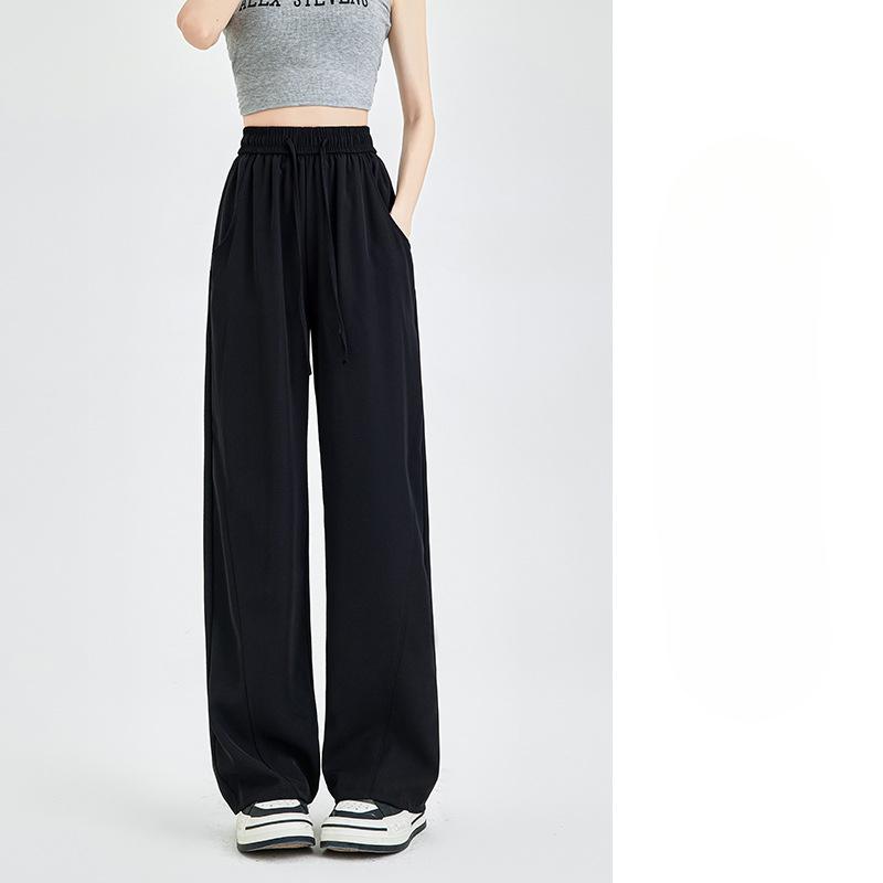 Narrow Version Suit Wide-leg Pants for Women In Summer Ice Silk Sunscreen Pants Banana Pants Small Pants Women Casual Pants