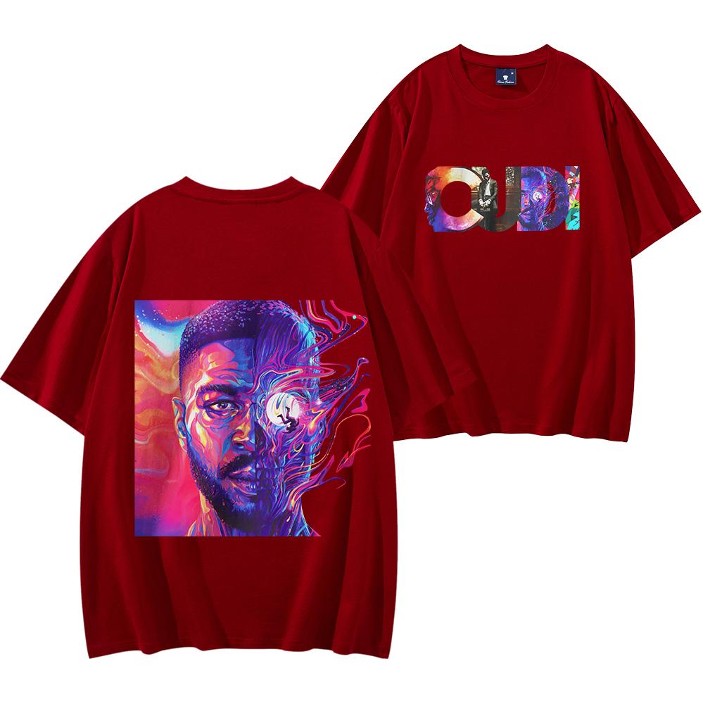 Cudi Man on The Moon Shirt Amerikanischer Rapper Shirt Herren Damen Kurzarm Streetwear Hip Hop Oberteile Y2K Kleidung Fan Geschenke