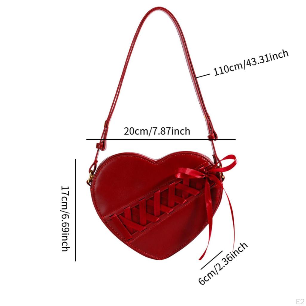 Heart Shape Satchel Lightweight Crossbody Bag for Birthday Work Vacation Office