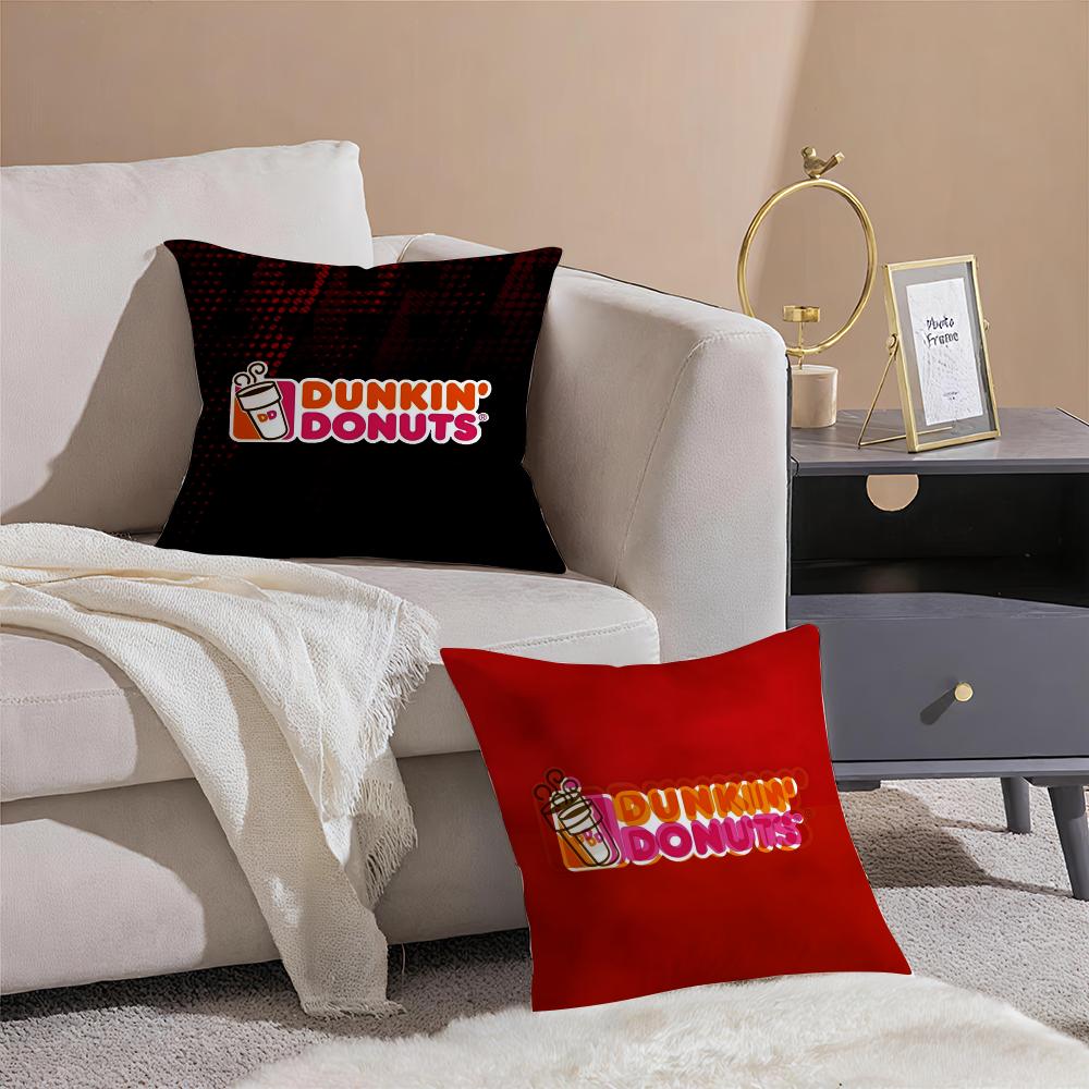 Dunkin' Donuts Cushion Cover Anti-dustmite Pillowcase Invisible Zipper Silky Short Plush Sofa Cushion Cover