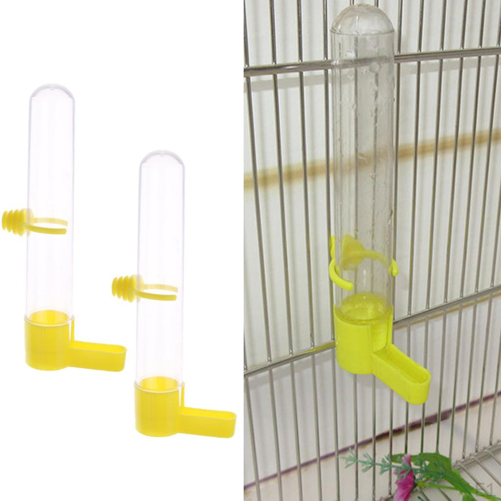 2Pcs Plastic Bird Feeder w/ Clip for Aviary Budgie Parrot Random Color