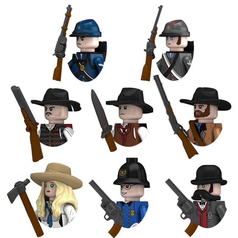 Civil War Volunteer Corps Infantry Soldiers Military Figures Weaponry Model Kids Toys