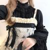 Lolita Blouse with Princess Long Gothic Lolita French Classical Winter [XHSUKADO] Sleeves, 5-Tier Ruffles, Cute, Women's Sleeves, Stand-Up Collar,