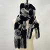 Natural Rabbit Fur Scarf Women Winter Warm Shawls Fashon Plaid Knitted Real Fur Scarves Bufanda Luxury Designer Scarf