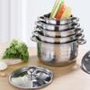 5-teiliges Kasserollen-Set Topf-Set mit Deckel Pastatopf mit Griffen Küchen-Induktionstopf Küchengeschirr-Set für Zuhause Restaurant