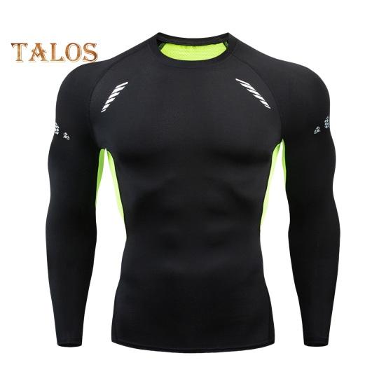 Men Sport Top Slim Fit High Elasticity O Neck Quick-drying Long Sleeves Slim Fit Compression Figure Shaping Gym Running Basketball T-shirt