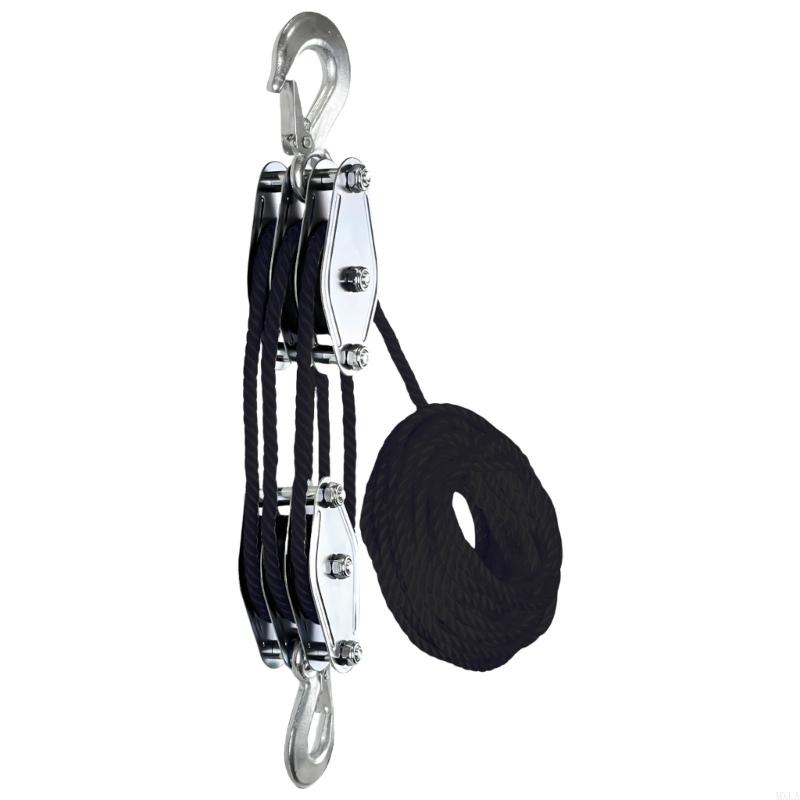 MXLA Ergonomic Block and Tackle Pulley System Rope Pulley Hoist with Lifting Power