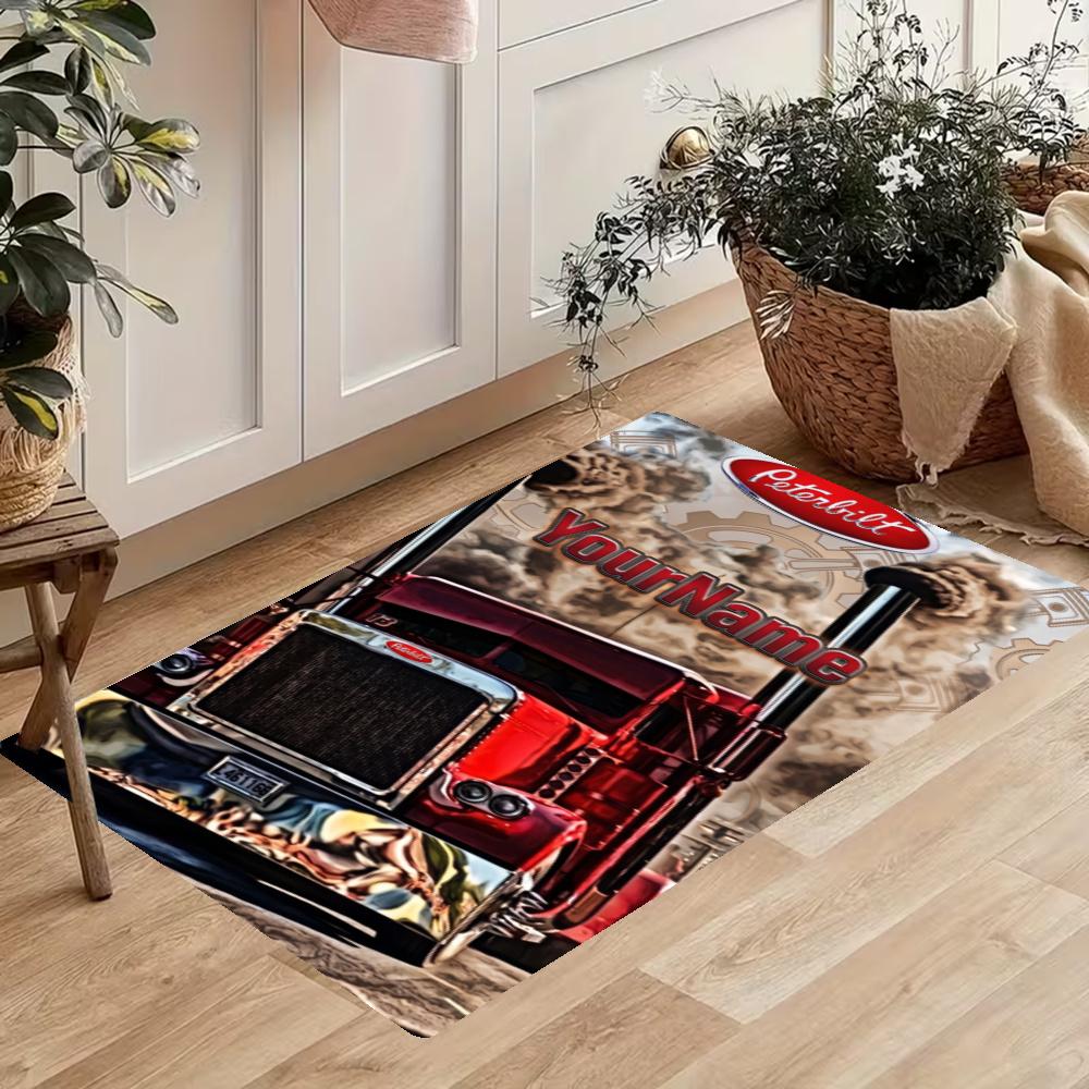 Peterbilt Heavy Trucks Customize Your Name Kitchen Rug Runner Rug Laundry Mat Hallway Entryway The Best Gift Choice