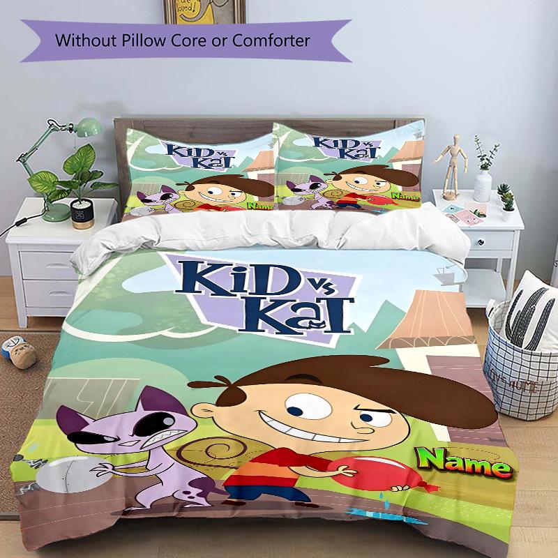 Custom Name Water Gun Balloon Battle Print 3Pcs Bedding Set Duvet Cover With 2 Bedro Pillowcase Home Birthday Gift