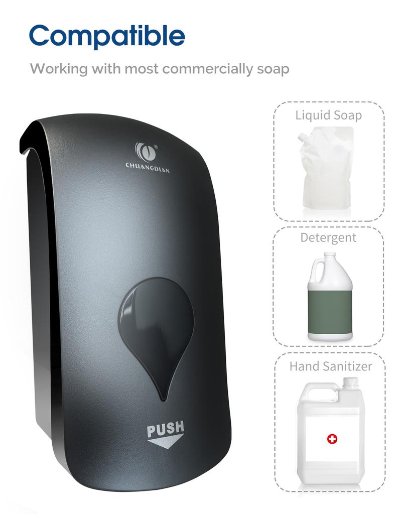 1000ML Foaming Hand Soap Dispenser Wall Mount Kitchen Bathroom Liquid Foam Soap Dispenser White Black Soap Dispenser Plastic