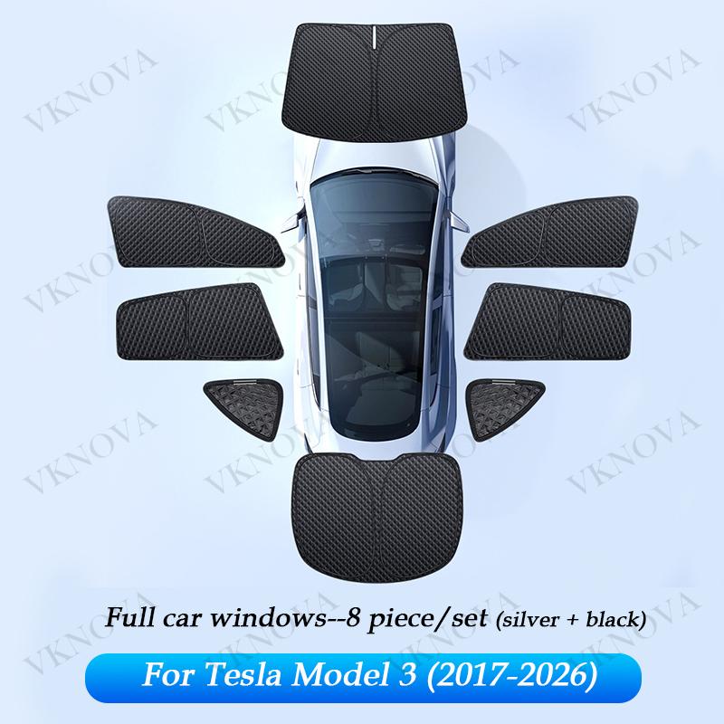 For Tesla Model YL 3 Y Juniper Highland 2025-2017 Upgraded Sunshade Side Window Shade Cover Windshield Sun Visor Privacy CampingWindshield Sunshades