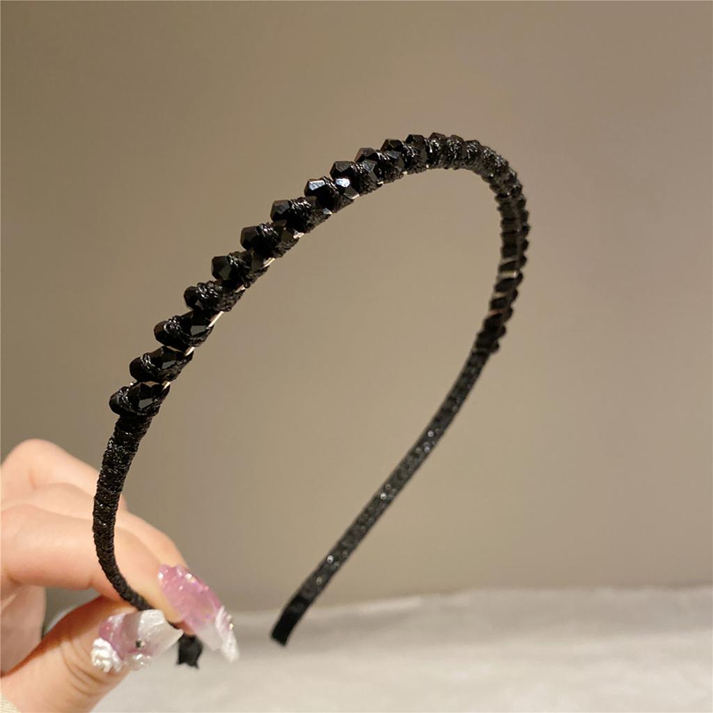Korean Crystal Bezel Headwear Women Headband Girls Vintage Hair Bands Wide Hairband Hoop for Wedding Party Hair Accessories