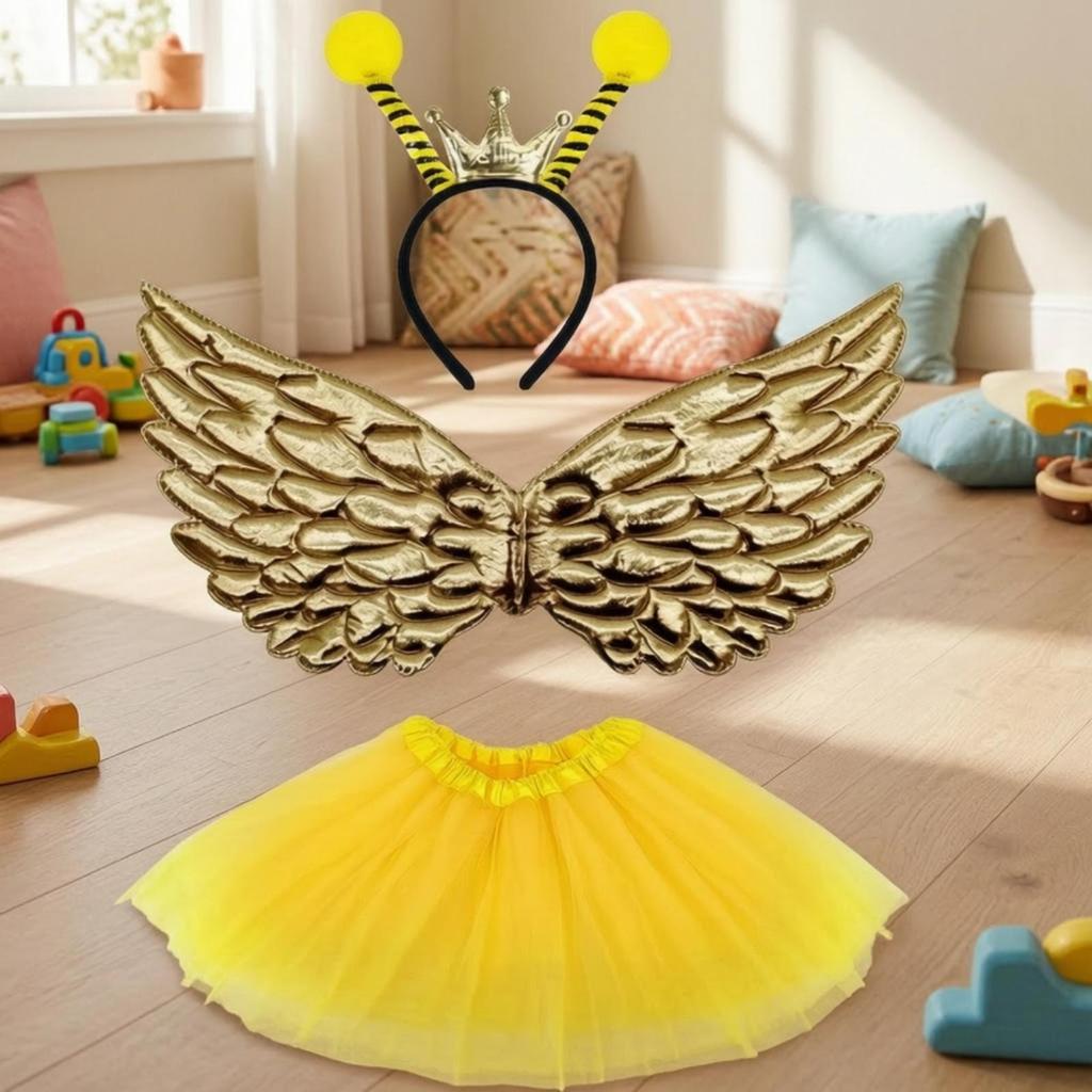 Bee Costume Set Cute with Tutu and Wings Lightweight for Photo Shoots