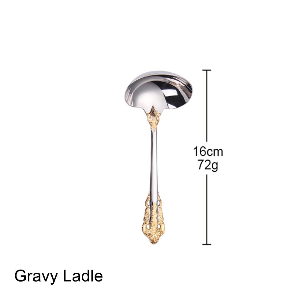 1 Pieces Luxury Gold Plated Cutlery Set Vintage Western Stainless Steel Tableware Wedding Engraving Dinnerware Knife Fork Spoon