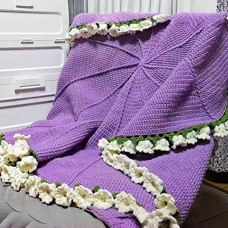 Handmade Wool Diy Bouquet Rose Blanket Material Pack Crocheted Lily Of The Valley Creative Gift Knitting