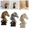 Vintage American Carved Horse Head Statue Statuette Resin Simulation Animal Sculpture Exquisite Crafts Desktop Home Decoration