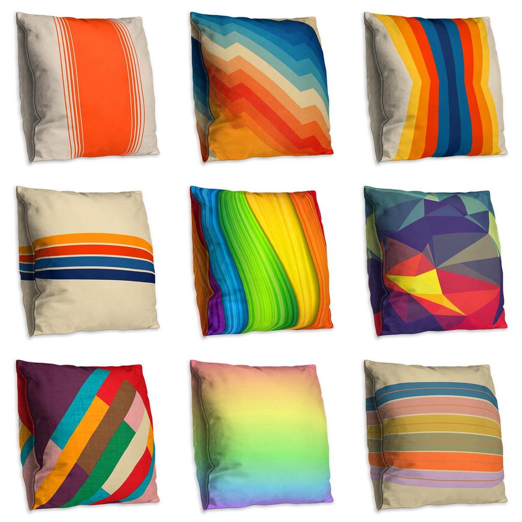 Geometric Creative Drawing Living Room Sofa Polyester Pillowcase Bedroom Bed Double-sided Cushion Cover Square Sofa Pillowcase