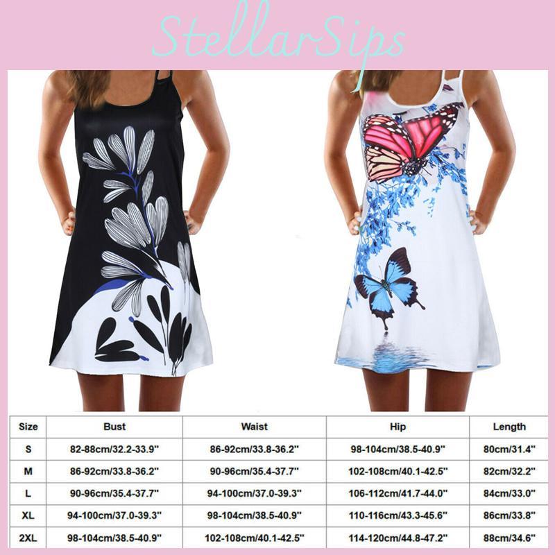 Elegant Women Summer Vintage Beach Sleeveless 3d Floral Print Boho Tank Dress