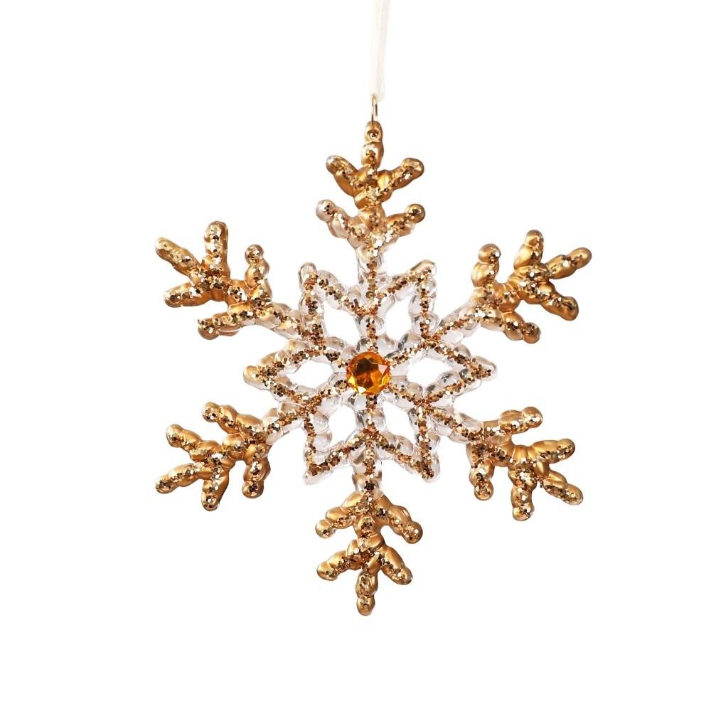 Crystal Prism Christmas Snowflake Pendant Gradient Ice Pillar Wreath Elk Deer Ornaments Wedding