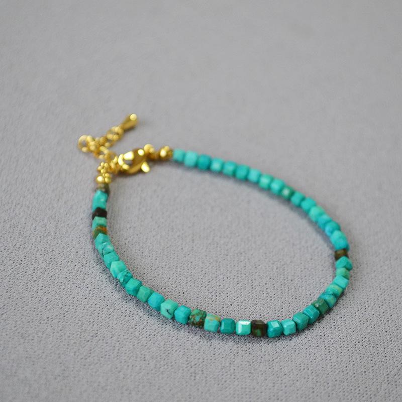 Vintage Sparkling Sugar Cube Natural Stone Layered Bracelet for Women