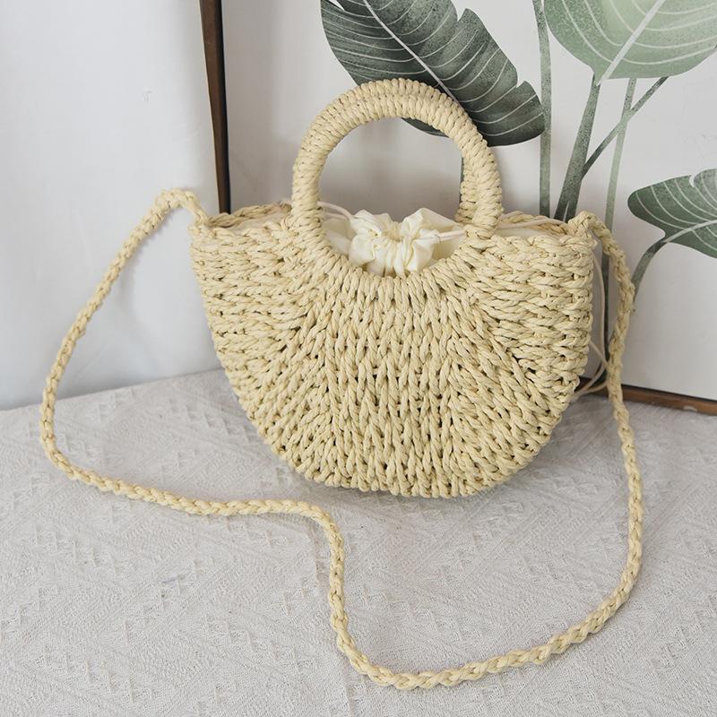 New vegetable basket bag women's fashion niche hand-woven one-shoulder crossbody rattan braided souvenir straw braided bag