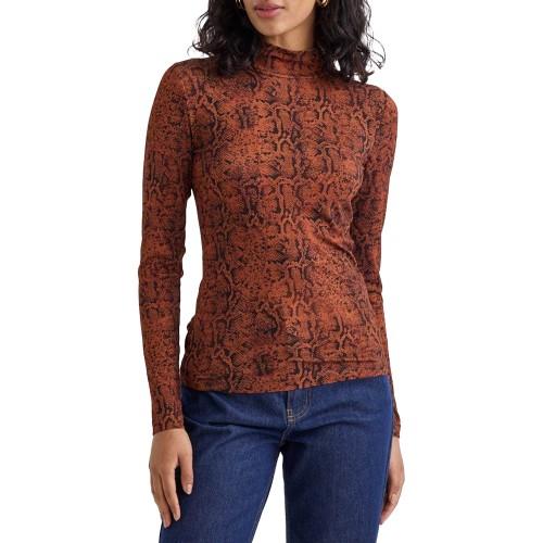 NobodyÂ´s Child Womens/Ladies Lyra Snake Print Funnel Neck Long-Sleeved Top