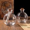 Dekorative Glasflaschen mit Korkstopfen, Runde Glasbehälter für Aromatherapie, Flaschen für Treibgut - Aufbewahrungsbehälter Gläser