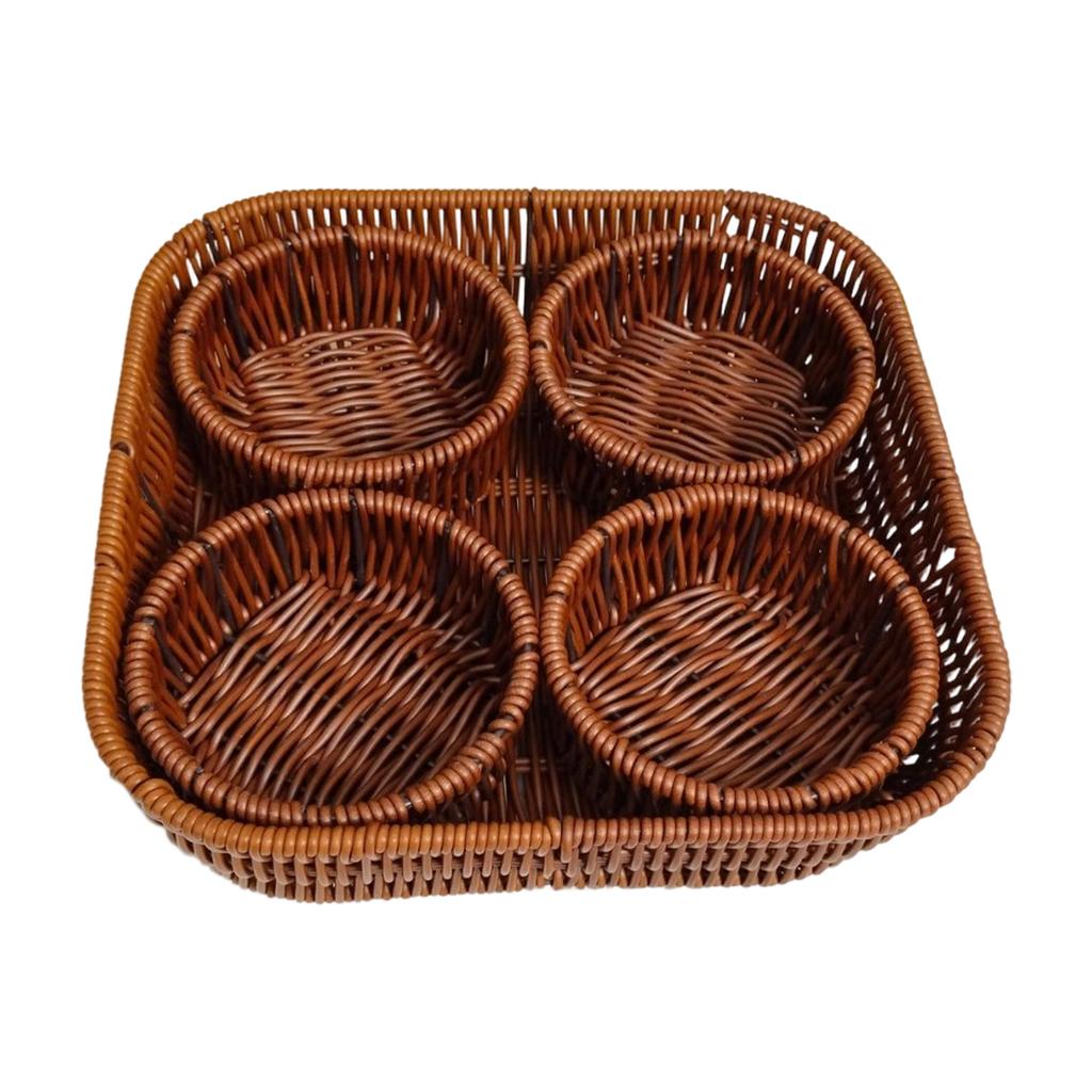 Cestas de Frutas Trançadas, Cestas para Armazenamento de Pão, Cestas para Armazenamento de Lanches, Cestas Utilitárias para Cozinha