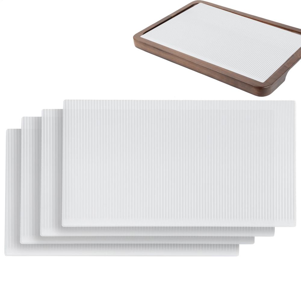 

Fridge Liners 4 Pieces Non-Adhesive Refrigerator Liner Spillproof Fridge Mats for Kitchen Closet Home Apartment Drawer Cabinet чистий