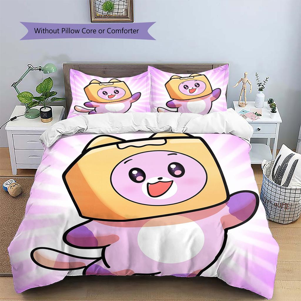 LankyBox  Pattern Bedding Quilt Set  Home Decoration  Gift (1 * duvet cover + 2 * pillowcase  without core)