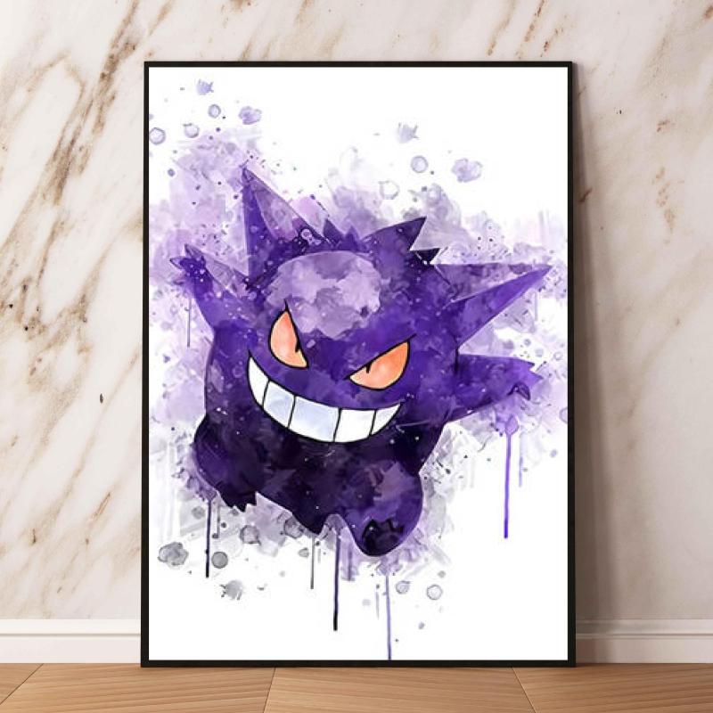 Japanese Anime Canvas Paintings Pokemon Eeveelution Watercolor Style High Quality Art Children Gifts Living Room Home Decoration