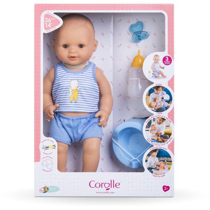 Corolle - Mon Grand Poupon - Paul fait pipi - Poupon 36cm sexué au corps vinyle - Des 2 ans