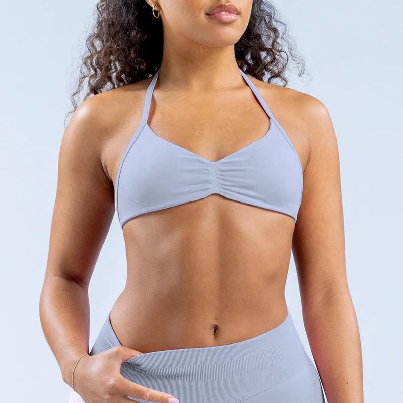Reggiseno Sportivo Senza Ferretto in Nylon Opaco Altamente Elastico ad Asciugatura Rapida per Corsa, Fitness e Yoga