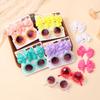 3Pcs/Card Glitter Butterfly Hair Clips Sunglasses for Girls Sparkling Kids Bows Hairpins Sun Glasses Cute Hair Accessories Set