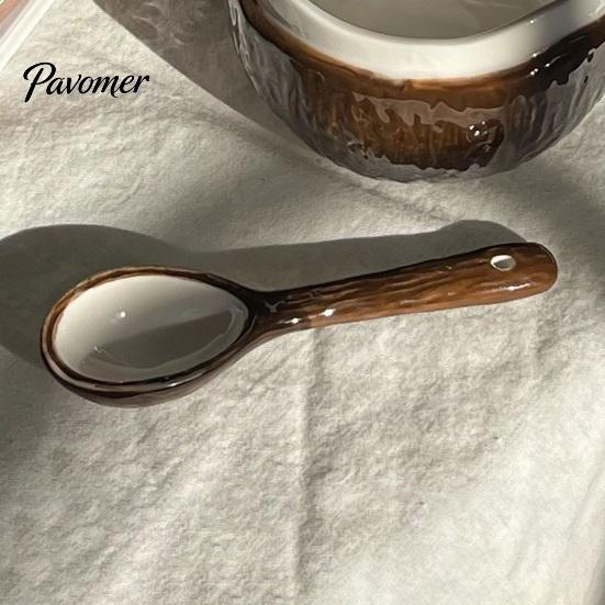 Unique Textured Breakfast Bowl Vintage Coconut Shell Ceramic Mug, Handmade Irregular Coffee Cup with Spoon, Cereal Mug Rustic Texture Oatmeal Tea for