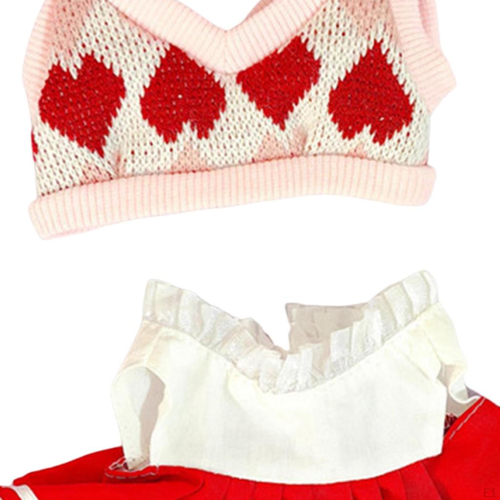 2 Pieces 20cm Doll Clothes Set JK Dress Outifit Adorable Cute Suit for Pendant