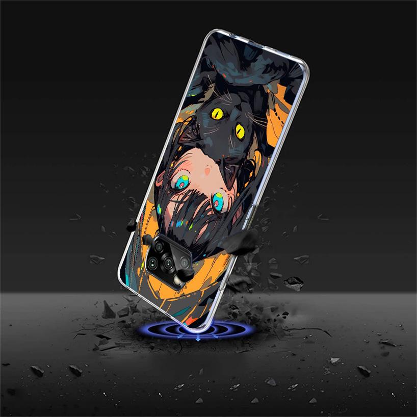 Anime Girls Cute Black Cat Phnoe Case for Xiaomi Poco X5 X6 X7 Pro X4 Gt F7 Ultra M8 M7 Redmi 15C 15 13C 13 12C 12 Unique Cover