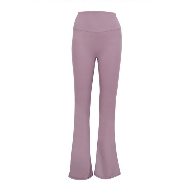 Pantaloni a zampa originali Lulu a vita alta con scanalature: Leggings a zampa d'elefante per Yoga e Pilates, effetto nudo, sollevamento glutei e snellenti.