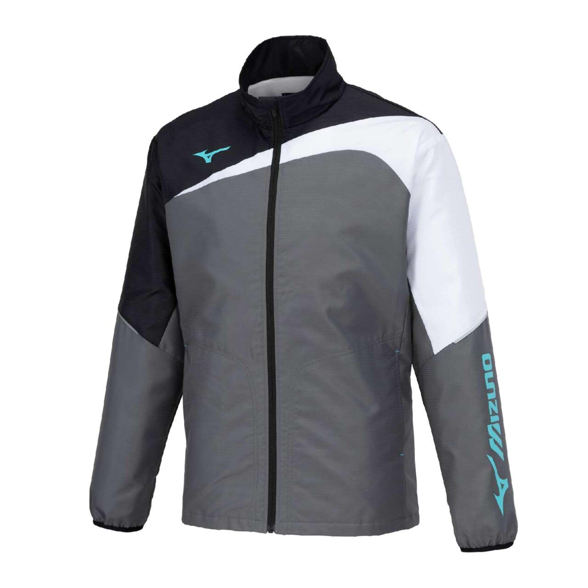 

Mizuno Active Warmer Tennis Ebony x Black Jacket, Water-Repellent, Warm, Fleece-Lined, 62JEB502,