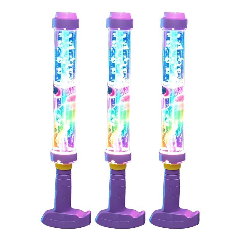 LED Light Up Water Blaster Glowing Rainbow Effect Long Range Water Gun Summer Pool Beach Water Fight Toy for Family Fun