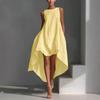 2026 Summer Women's Solid Color Sleeveless Loose Casual Dress with Irregular Hem