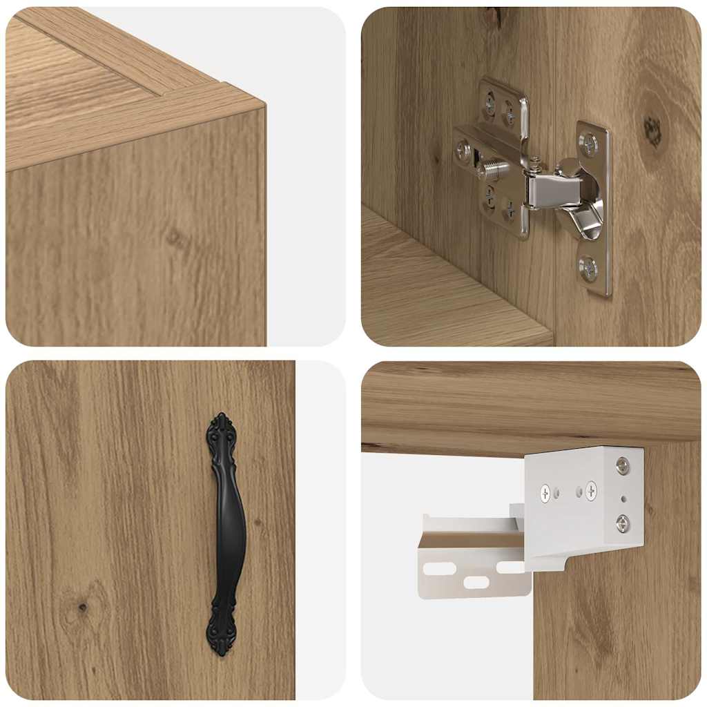 Artisan Oak Wall Mounted Cabinet 60 x 31 x 70 cm Particleboard