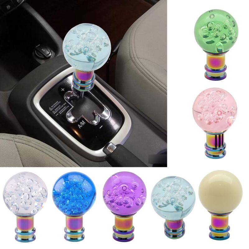 Universal Crystal Acrylic Gear Shifter Knob With 3 Adapters Ergonomic Design For Manual Automatic Transmission Vehicles