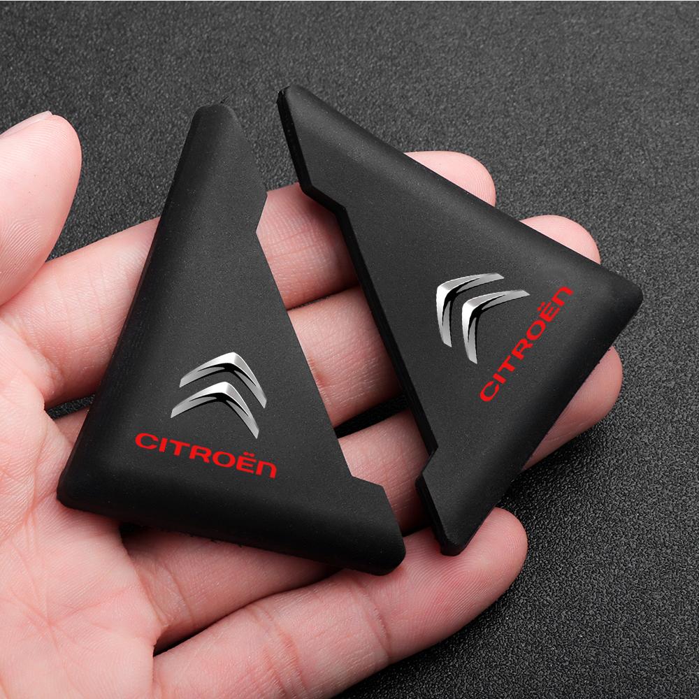 PEZN4 2PCS Silicone Car Door Corner Crash Scratch Protector Cover Stickers Auto Accessories For CITROEN C3 C4 C1 C2 C4L C6 C5 VTS Saxo
